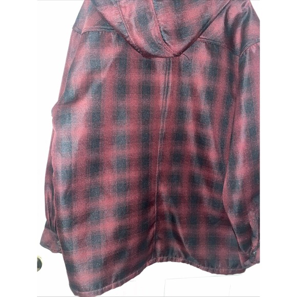 Dickies Hooded Red Burgundy Black Plaid Jacket Size XL (46-48) - Picture 9 of 11